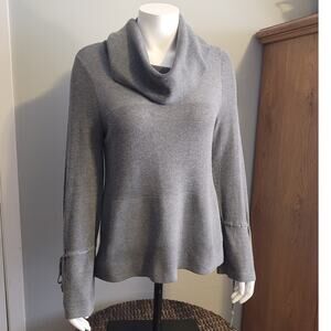 ANTHROPOLOGIE Moth Gray Wool Blend Cowl Neck Pullover Sweater Women’s Sz M